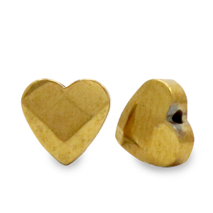 Hematite beads heart facet Gold