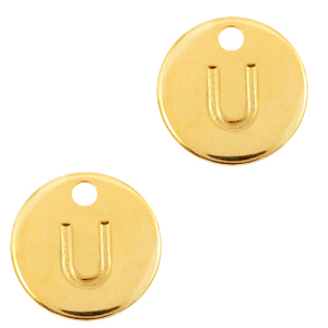 DQ European metal charms initial U Gold (nickel free)