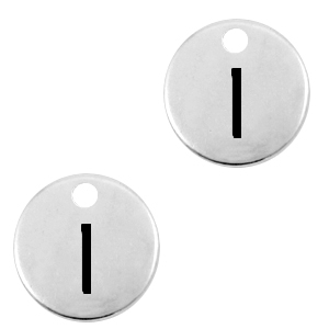 DQ European metal charms initial I Antique Silver (nickel free)