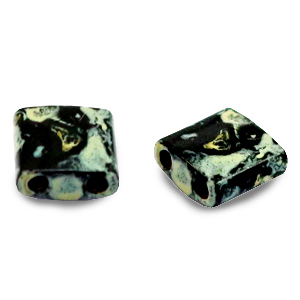 Miyuki beads tila 5x5mm Opaque Picasso Black TL-4511