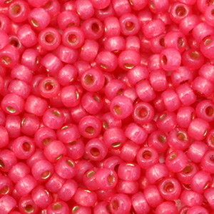 Miyuki seed beads 8/0 Duracoat Silverlined Dyed Flamingo Pink 8-4239