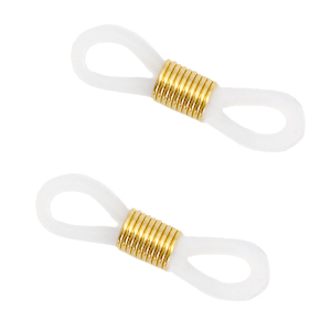 Stainless steel findings rubber loop ends Transparent-Gold