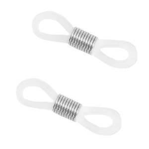 Stainless steel findings rubber loop ends Transparent-Silver