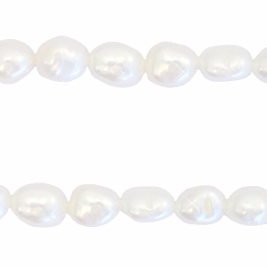 BQ Freshwater pearls nugget oval 7-8x6-7mm Natural white