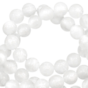 Polaris beads round 6 mm Mosso shiny Brilliant White