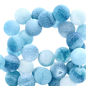 Natural stone beads Chalcedony and Agate 8mm Sky Blue