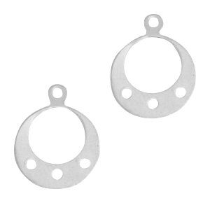 925 Silver charms round with loops Silver