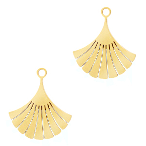 Stainless steel charms Ginkgo leaf Gold