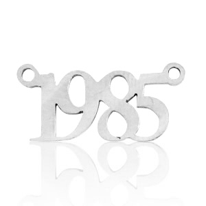 Stainless steel charms/connector year 1985 Silver