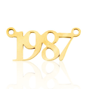 Stainless steel charms/connector year 1987 Gold