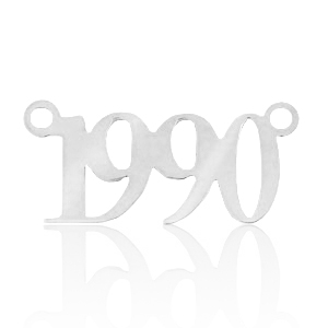 Stainless steel charms/connector year 1990 Silver