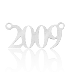 Stainless steel charms / connector year 2009 Silver