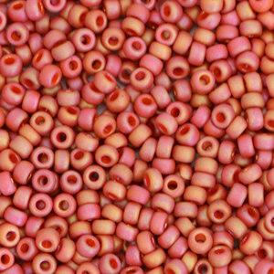 Miyuki seed beads 11/0 Opaque Glazed Frosted Rainbow Cardinal Red 11-4695