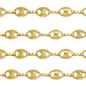 Stainless Steel findings belcher chain puffed anchor mariner links Gold