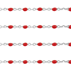 Stainless steel findings belcher chain 1mm Samba Red-Silver