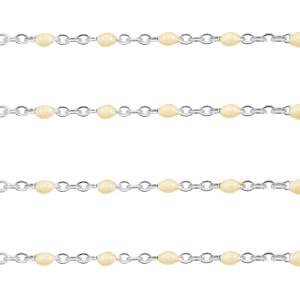 Stainless steel findings belcher chain 1mm Almond Oil Beige-Silver