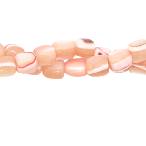 Shell beads tube Rose Peach