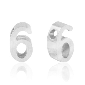Stainless steel beads number 6 Silver