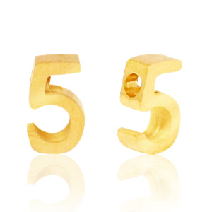 Stainless steel beads number 5 Gold