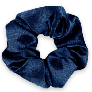 Scrunchie silky hair tie Deep Blue