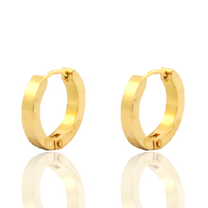 Stainless steel earrings creole 16mm Gold