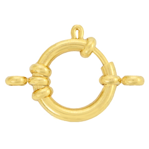 Stainless Steel findings bolt ring clasp 18mm with loops Gold