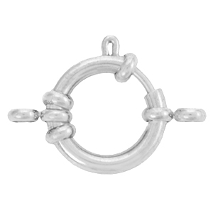 Stainless Steel findings bolt ring clasp 18mm with loops Silver