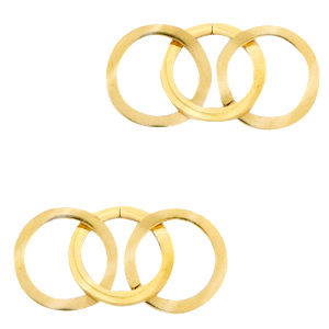Stainless steel charms/connector triple circle Gold