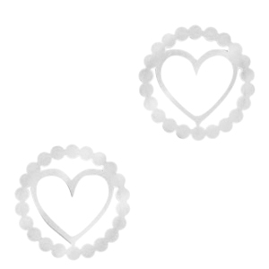 Stainless steel charms/connector heart Silver