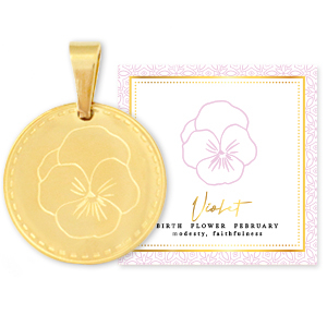 Stainless steel Mix & Match charms 15mm Birth flower February-Violet Gold