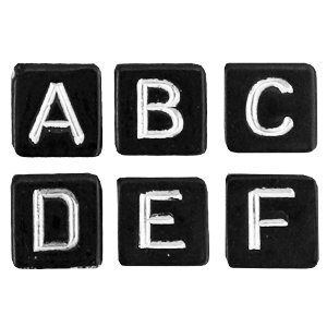 Acrylic letter beads mix Black-White