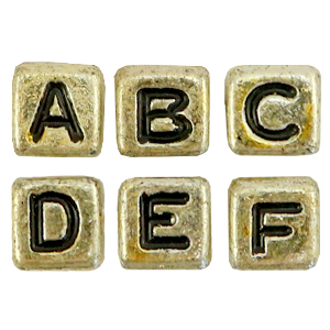 Acrylic letter beads mix Gold-Black
