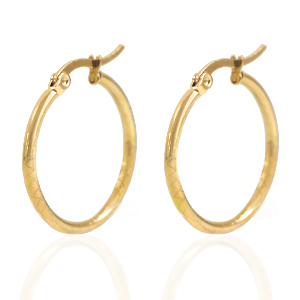 Stainless steel earrings creole 25mm Gold