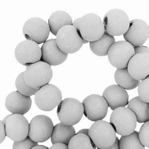 Wooden beads round 8mm Pewter Grey