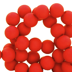 4 mm acrylic beads matt Candy Red