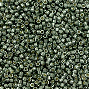 Miyuki beads delica's 11/0 Duracoat Galvanized Steel Green DB-2512