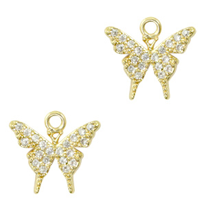 Zirconia charm butterfly Gold