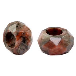Natural stone beads Granite faceted polished Coral Red