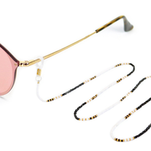 Sunglasses cords rocailles Gold-Black-White