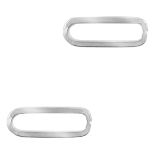 Stainless steel charms / connector oval Silver