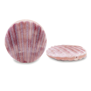 Shell beads 25mm Vintage Rose Purple