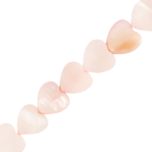 Shell beads heart Soft Pink