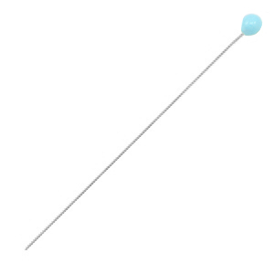 DQ European metal findings headpin 52mm Antique Silver-Light Blue (nickel free)