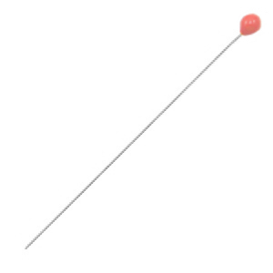 DQ European metal findings headpin 52mm Antique Silver-Coral Red (nickel free)