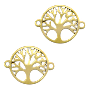 Stainless steel charms/connector tree of life Gold