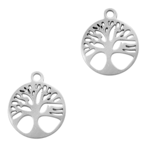Stainless steel charms tree of life Silver