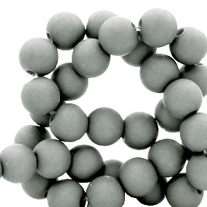 6 mm acrylic beads matt Light Grey