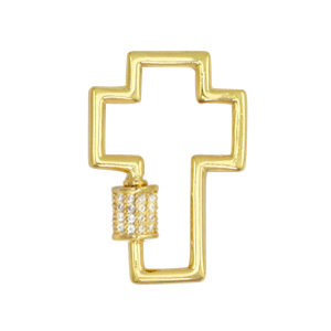 Zirconia clasp cross Gold