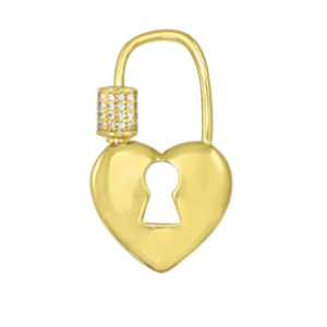 Zirconia clasp heart Gold