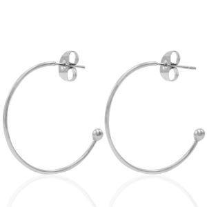 Stainless steel earrings/earpin creole Silver